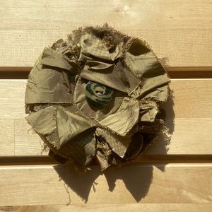 Krista Larson Olive Green Flower Dress Pin